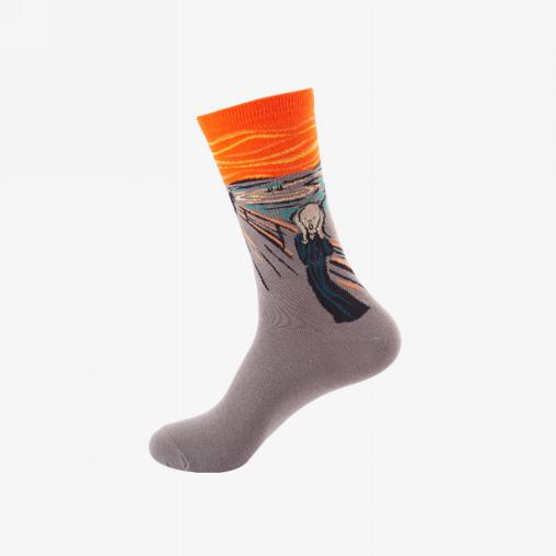 Sock inspired by the painting "The Scream" by Edward Munch