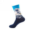 Sock inspired by the Great Wave off Kanagawa woodblock print